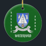 Comté de Waterford Irlande Ornement de Noël<br><div class="desc">Apportez une partie de l'Irlande à votre fête de Noël avec ce ornement WATERFORD COUNTY. D'un côté se trouve la crête du comté de Waterford et de l'autre le drapeau irlandais. L'ornement est facile à customiser : taille, design, coloration, mots. Pour plus d'articles irlandais comme celui-ci, visitez : www.zazzle.com/azorean* puis...</div>
