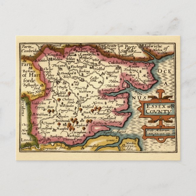Comté d'Essex Angleterre Ancienne Carte Atlas Anti (Devant)