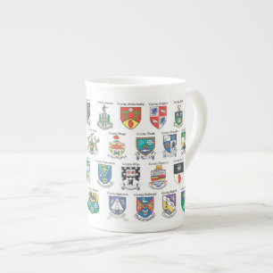Comtés de tasse de porcelaine tendre de l'Irlande