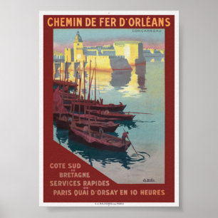 Concarneau France Poster vintage 1919