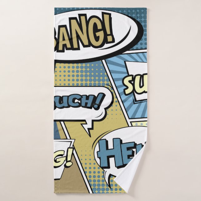 concept créatif Abstrait comic pop art style blan (Serviette de bain)