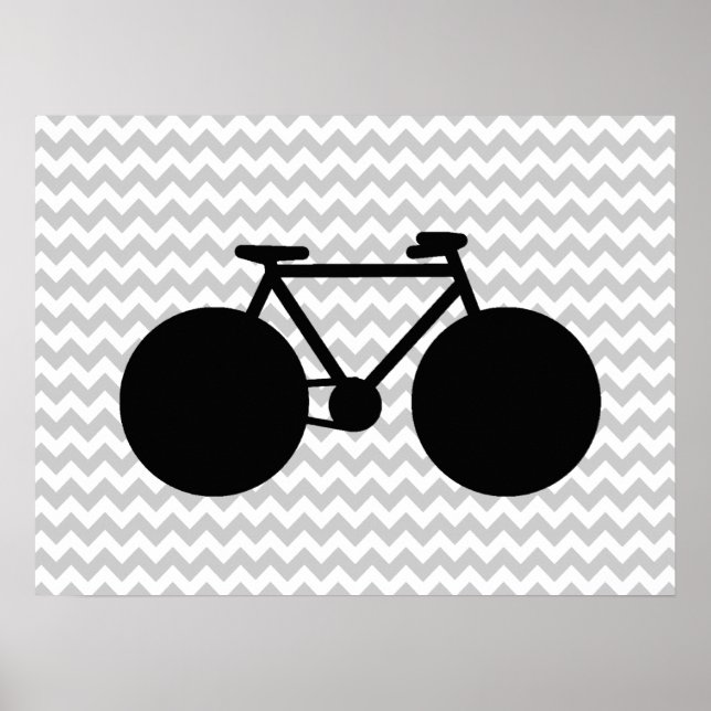 concept de décoration de vélo noir & chevron (Devant)