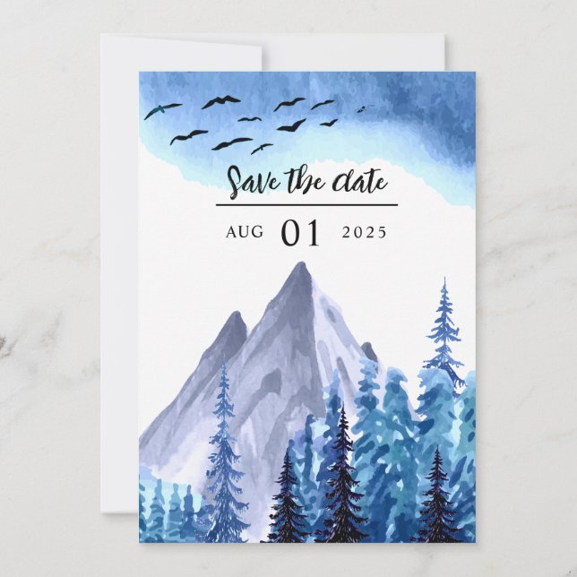 Concept de mariage d'hiver Carte Forêt À feuillage (Dos)