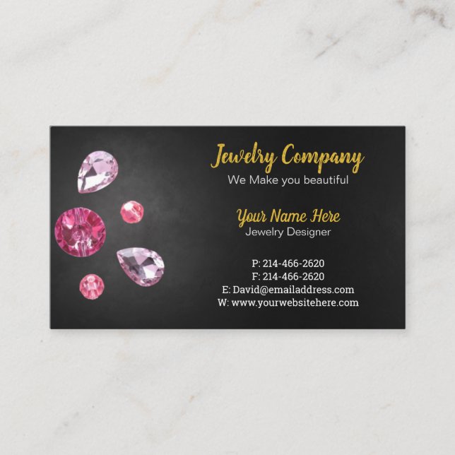 Concepteur de bijoux / Carte de visite vendeur (Devant)