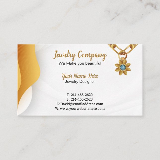 Concepteur de bijoux / Carte de visite vendeur (Devant)
