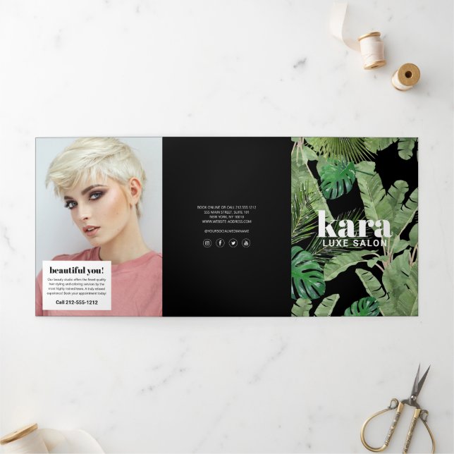 Concepteur de Brochures Noires de Salon Moderne Tr (Extérieur)