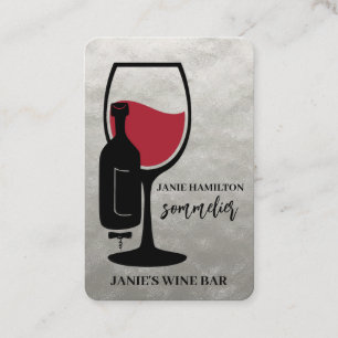 Concepteur de carte de visite de bar à vin sommeli