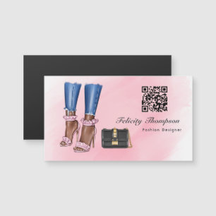 Concepteur de mode rose et or Code QR