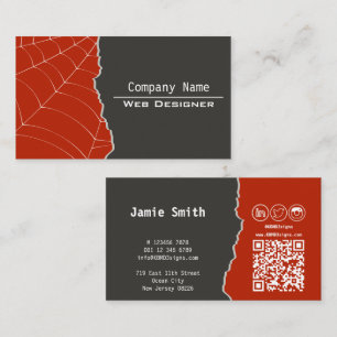 Concepteur Web Élégant Carte de Visite Grise et Ro