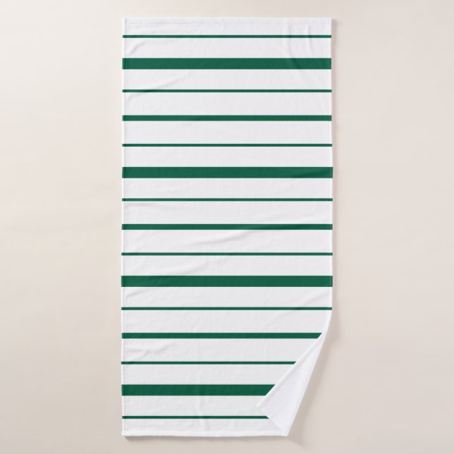 Conception à rayures vertes sur fond blanc (Serviette de bain)