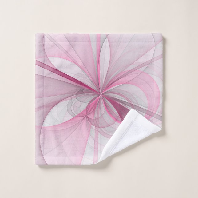 Conception Abstraite de fractal rose pâle moderne (Gant de toilette)