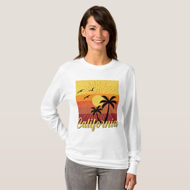 Conception Californie - T-shirt basique à manches  (Devant entier)