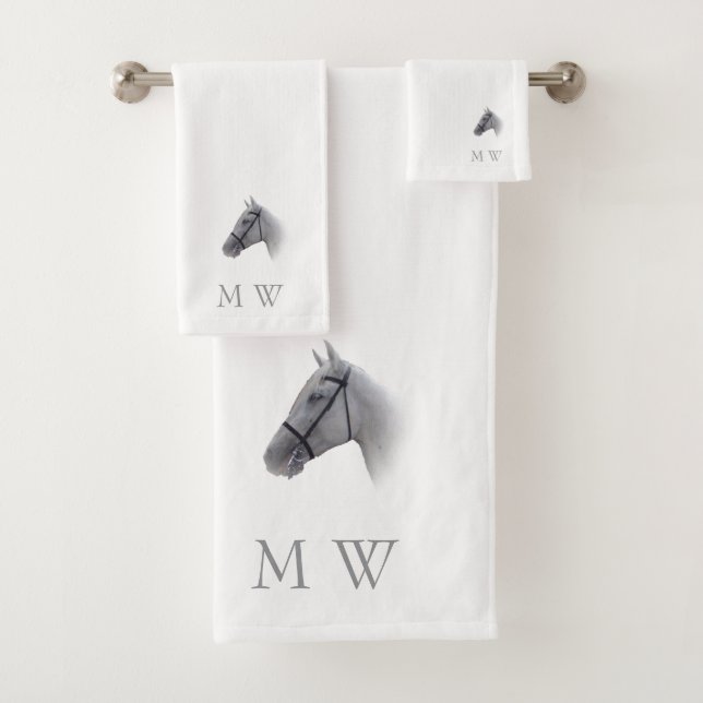 Conception Cheval Gris Monogrammé (En situation)