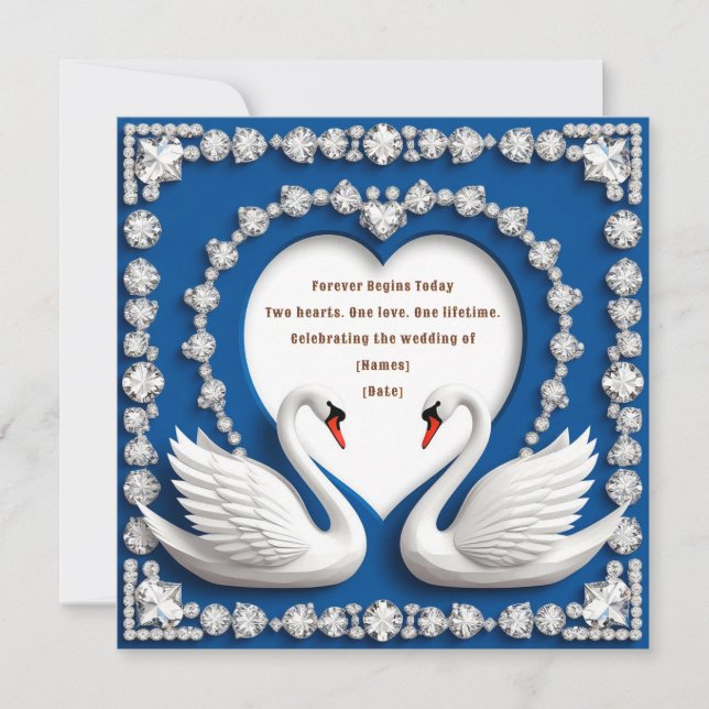 Conception d'arche de mariage amour cygne diamant  (Devant)