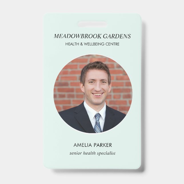Conception de badge photo nominatif pour le person (Avant)