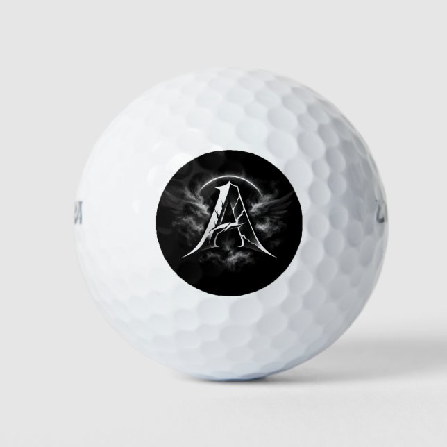 Conception de balle de golf à monogramme lettre A  (Devant)