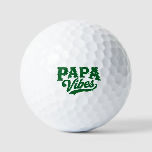 Conception de balle de golf rétro verte Papa Vibes (Recto)