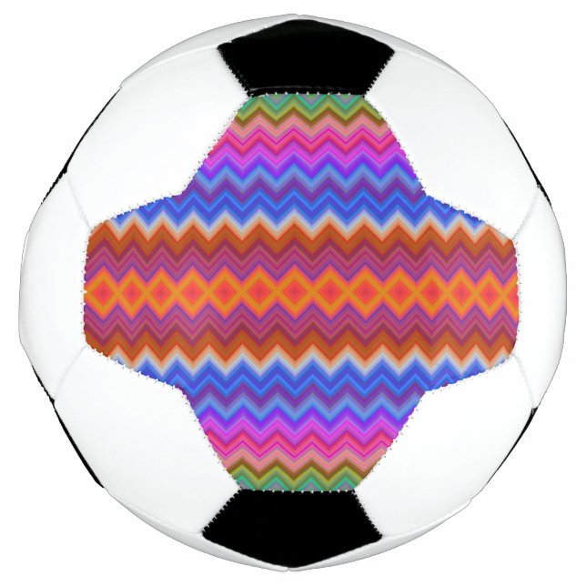 Conception de ballon de football avec un motif zig (Devant)