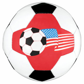 Conception de ballon de football rouge avec drapea