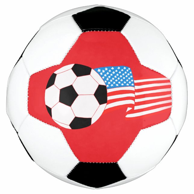 Conception de ballon de football rouge avec drapea (Devant)