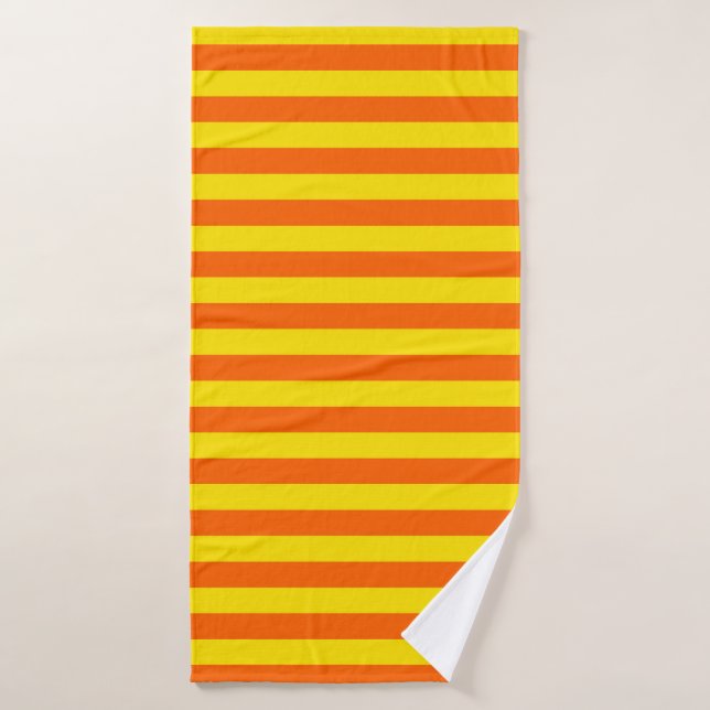 Conception de bandes jaunes orange  (Serviette de bain)