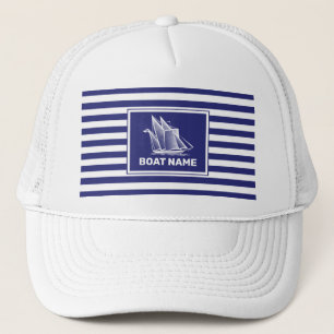 Conception de bateau nautique Casquette rayé bleu