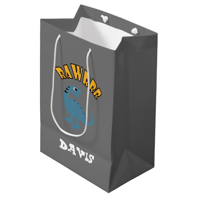 Conception de bébé dinosaure - Sac cadeau - Moyen (Devant Angle)