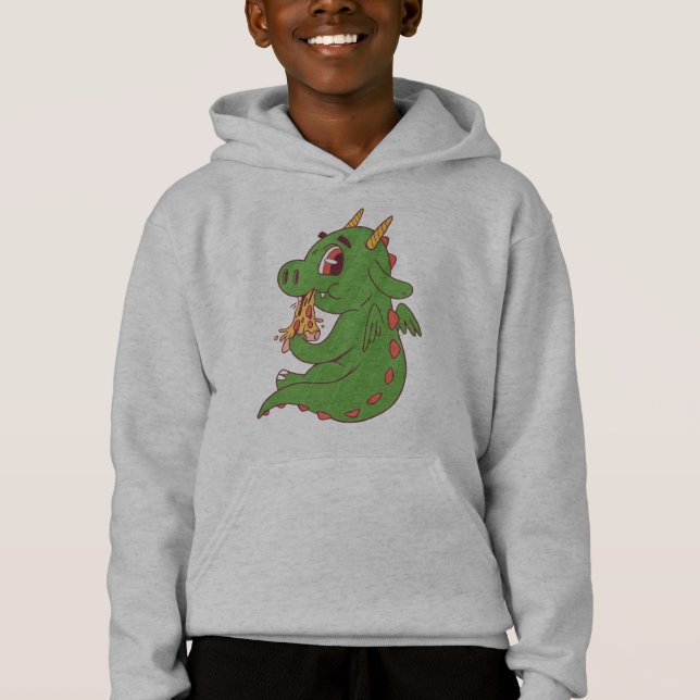Conception de bébé dragon mangeant une délicieuse  (Devant)
