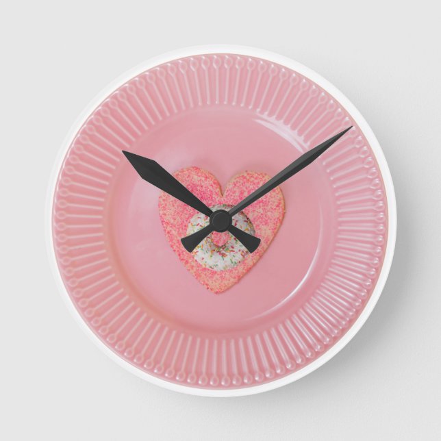Conception de beignet, horloge murale ronde  (Recto)