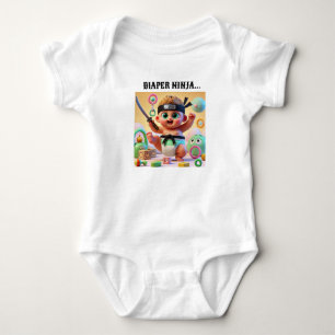 Conception de body bébé Diaper Ninja.