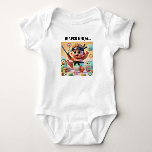 Conception de body bébé Diaper Ninja. (Devant)