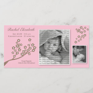 Conception de branches 8x4 Faire-part de naissance