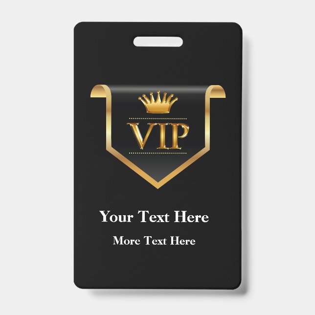 Conception de budget modifiable de badge VIP class (Avant)