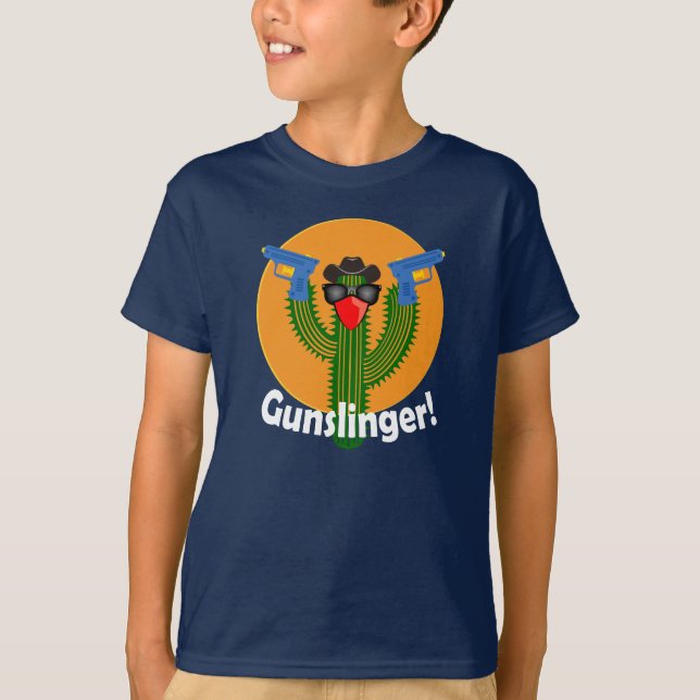 Conception de cactus Gunslinger - T-Shirt basique  (Devant)