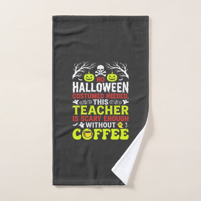 Conception de café assez effrayant pour Halloween  (Serviette à main)
