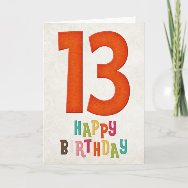 Conception de carte d'anniversaire pour les 13 ans (Devant)