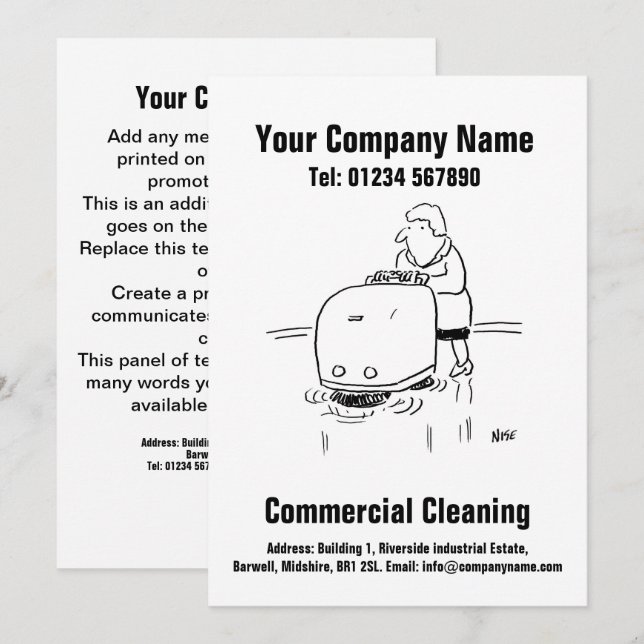 Conception de carte de dessin animé de nettoyage c (Devant / Derrière)