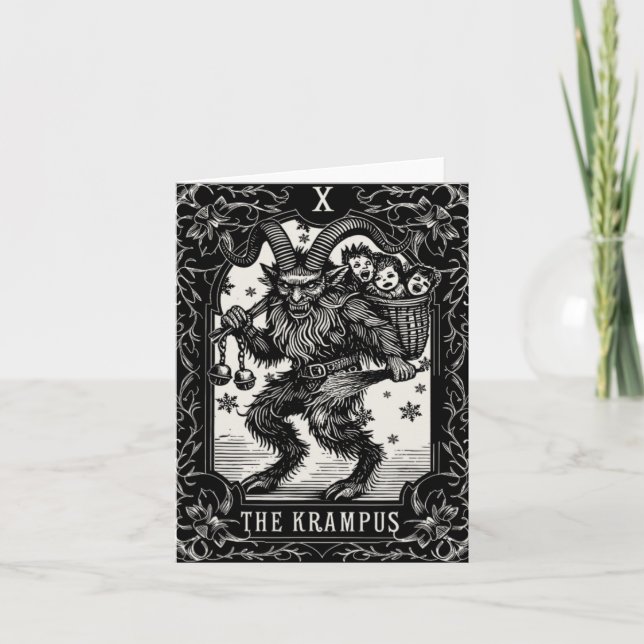 Conception de carte de tarot de Krampus saison de  (Devant)