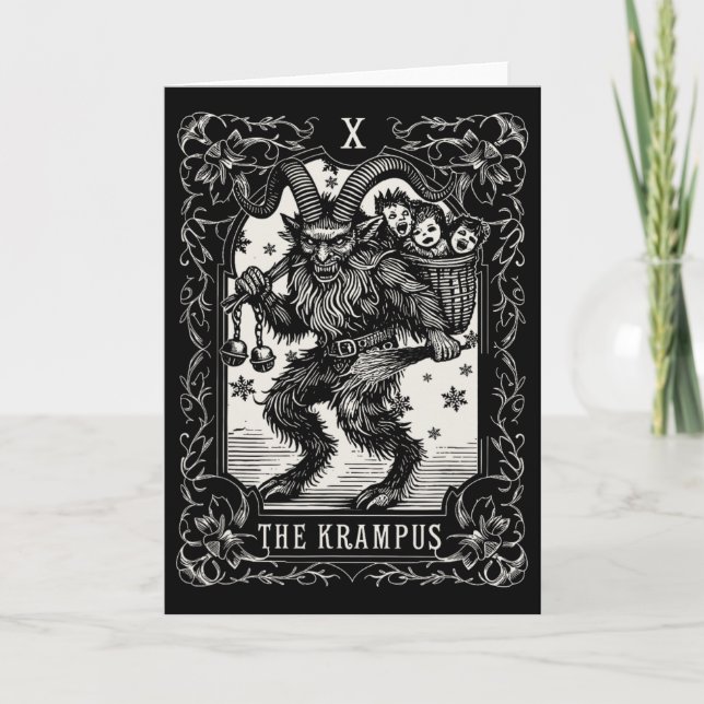 Conception de carte de tarot Krampus saison de Noë (Devant)