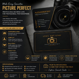 Conception de carte de visite de photographe de lu