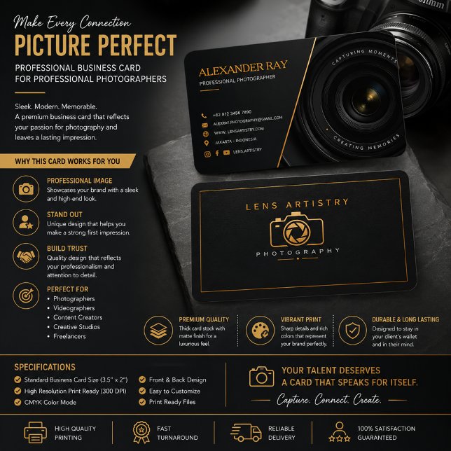 Conception de carte de visite de photographe de lu (Créateur téléchargé)