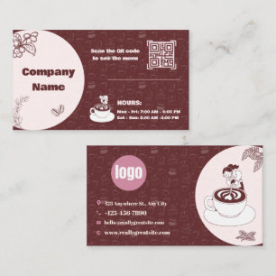 Conception de carte de visite de salon de café Bou