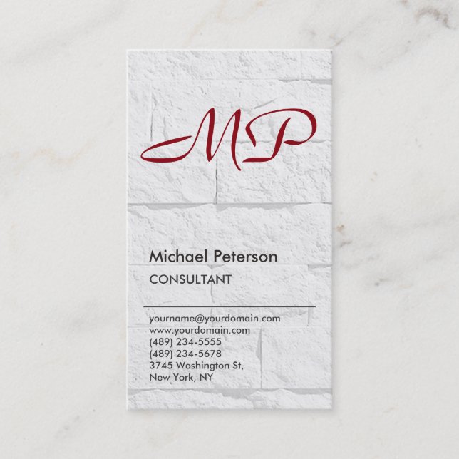 Conception de carte de visite Monogram Red Park Av (Devant)