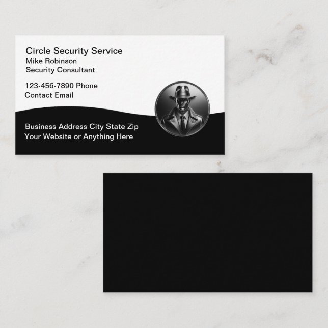 Conception de carte de visite Services de sécurité (Devant / Derrière)