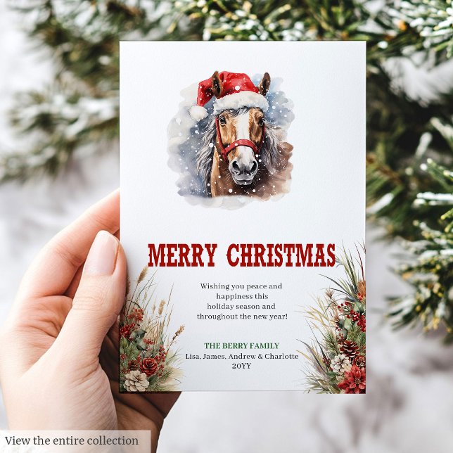 Conception de carte de vœux de Noël avec porte-bon (Horseshoe charm Christmas greeting card design

)