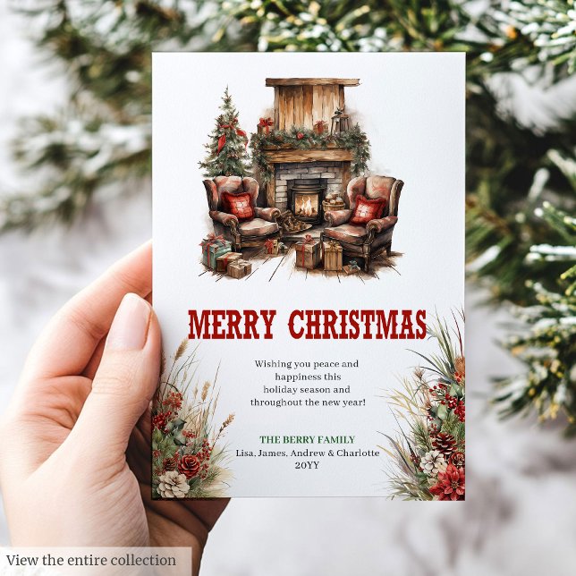 Conception de carte de vœux de Noël cowboy rouge v (Red green cowboy Christmas greeting card design

)