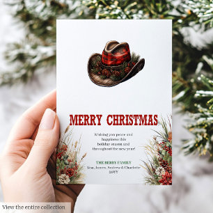 Conception de carte de vœux de Noël de pays cow-bo