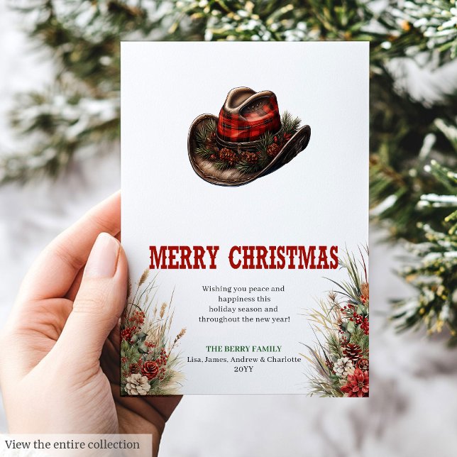 Conception de carte de vœux de Noël de pays cow-bo (Cowboy country Christmas greeting card design

)