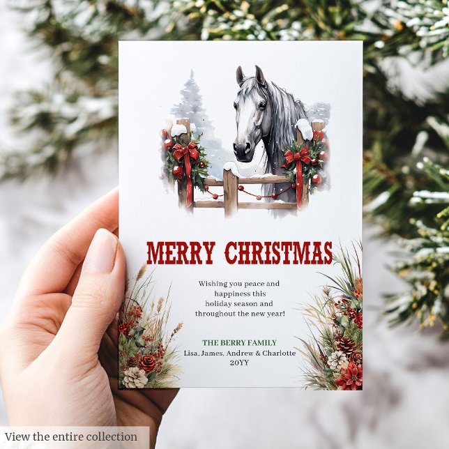 Conception de carte de vœux de Noël occidentale cl (Classic Western Christmas greeting card design

)