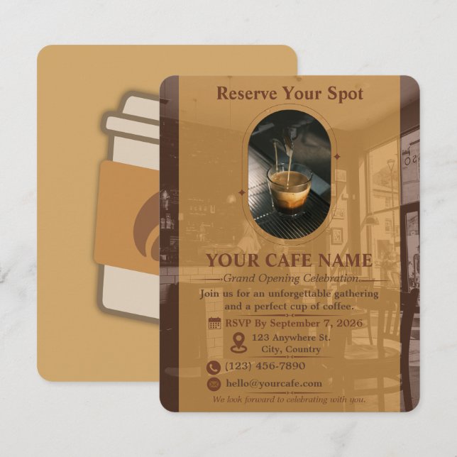 Conception de carte d'invitation RSVP pour l'ouver (Devant / Derrière)